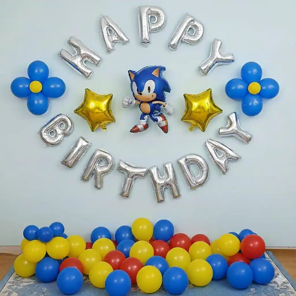 Sonic Theme Wall Decor Red and Blue